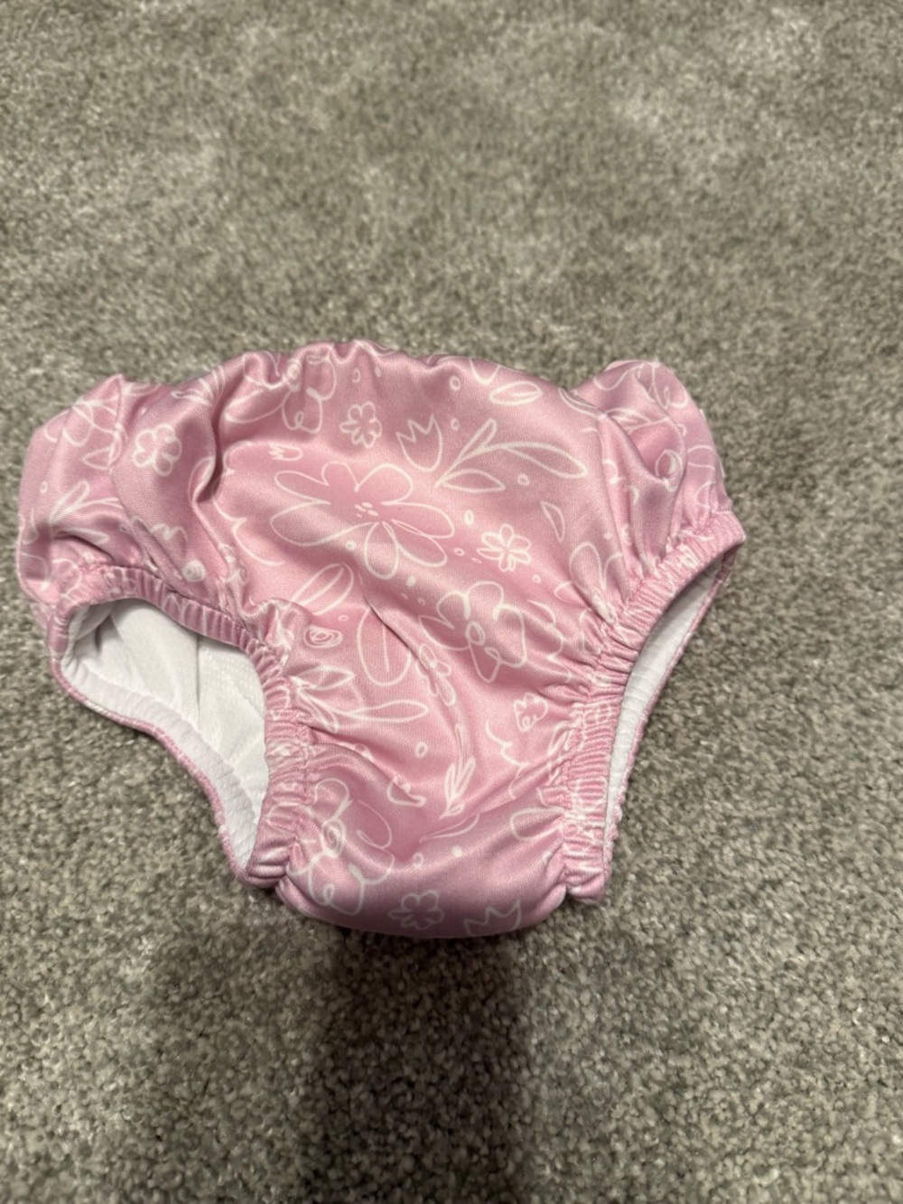 Kids Pink Floral One-Piece Swim Diaper Cover